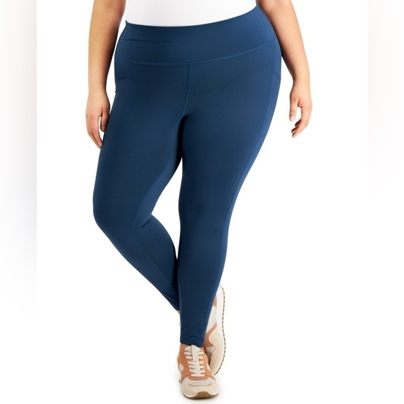 ID Ideology Compression High-Waist
Side-Pocket 7/8 Length Leggings,Indigo Sea 2X - Picture 1 of 7